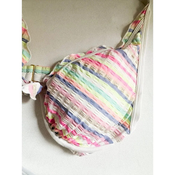 Victorias Secret Striped Seersucker 2 Piece Bikini Set L/34D - Picture 7 of 9